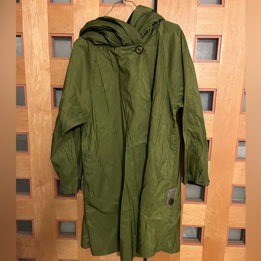 Mycra Pac Green/Black Convertible One-Button Rainjacket  Size 0/P NWOT